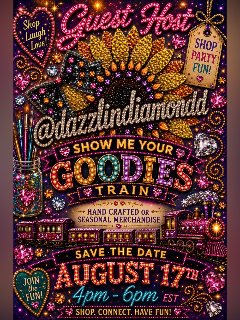 Show Me Your Goodies Share Show Train-NWT & Handcrafted
